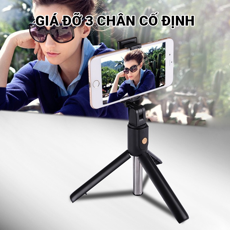 Gậy Chụp Ảnh Tự Sướng Bluetooth Không Dây K07 Có Thể Kéo Dài Đến 100cm Và Điều Khiển Từ Xa - Xoay được ngang dọc | WebRaoVat - webraovat.net.vn