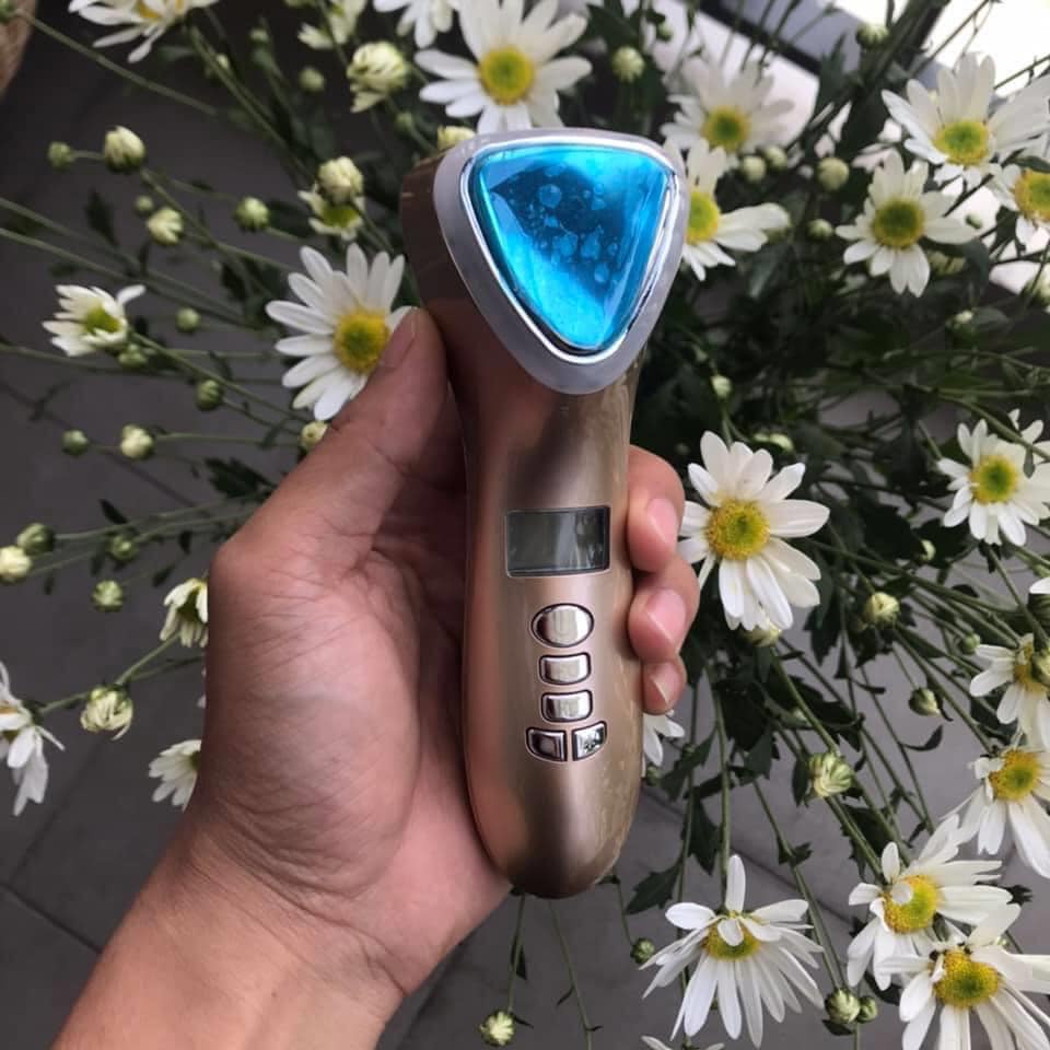 Máy điện di nóng lạnh D002, có ánh sáng sinh học và rung massage