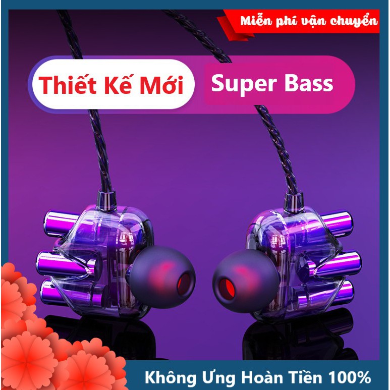 Tai Nghe Super Bass PRO A6 NEW 2020 Thế Hệ Mới, Chống Ồn Cực Tốt, Âm Thanh Siêu Hay, Có Mic Đàm Thoại