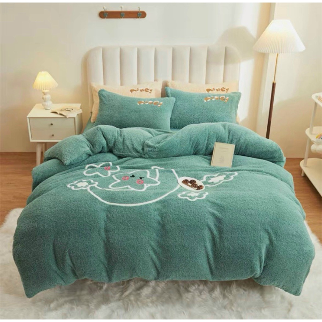 Set 4 món ga gối nỉ bông tuyết, ga gối nỉ dày dặn đủ kich thước từ 1m2 đến 2m2 hàng nhập loại 1