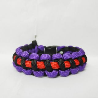 [HOT] Vòng Paracord Đen Tím Viền Đỏ