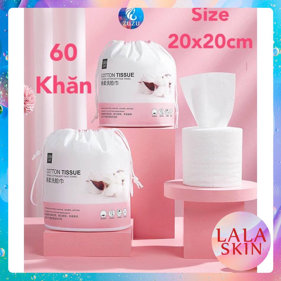 CUỘN 60 KHĂN MẶT 20X20 khô tẩy trang đa năng .Khăn lau mặt khô dùng 1 lần MẶT NHÁM VÊ SINH VÀ KHÔNG BỊ XỔ BÔNG