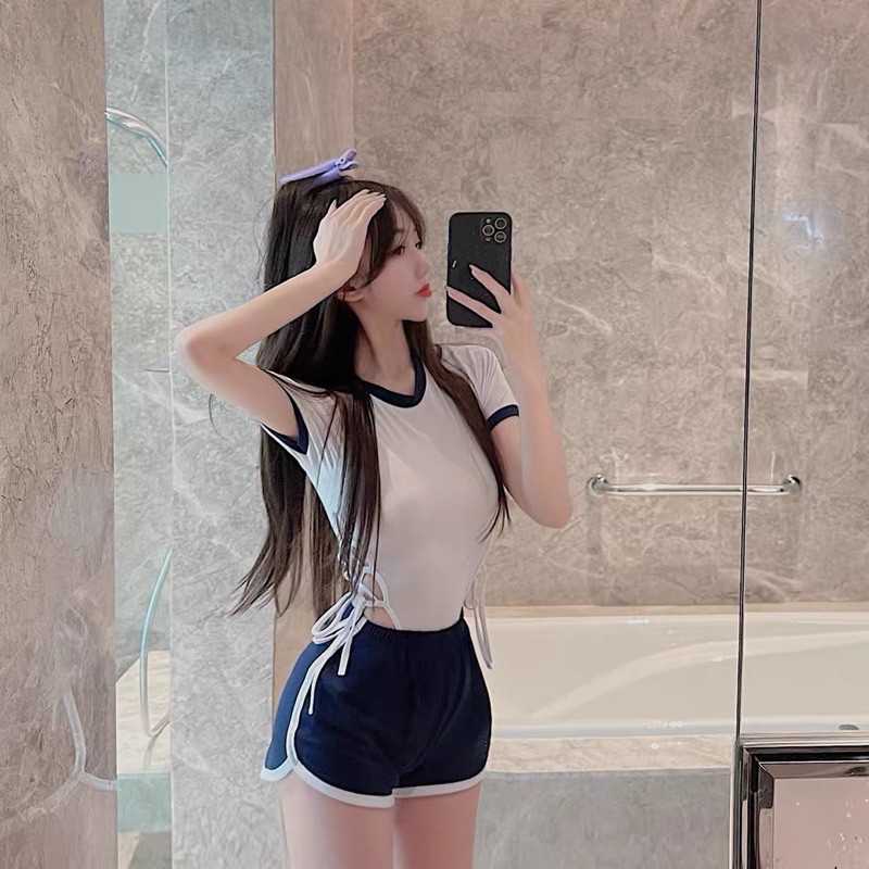 Set bodysuit đan dây+quần thun ôm Ulzzang | BigBuy360 - bigbuy360.vn