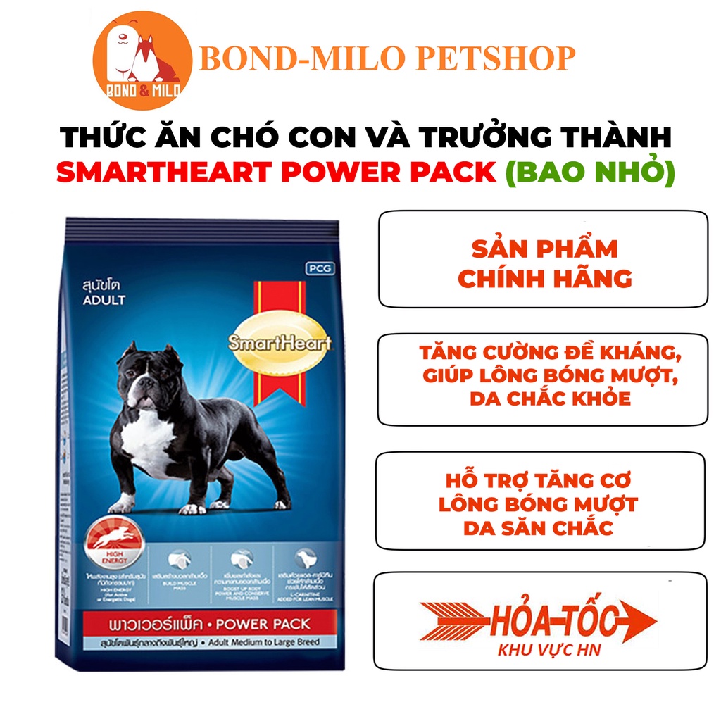 THỨC ĂN CHO CHÓ HẠT SMARTHEART POWER PACK BAO LỚN