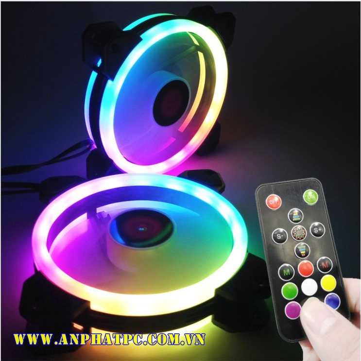 Combo 3 Fan Led RGB Digital HXHS + Tặng Bộ Hub Kết Nối Nguồn Và Điều Khiển