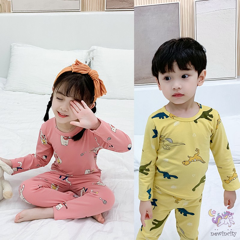 Bộ Pijama Cotton In Họa Tiết Hoạt Hình Dễ Thương Cho Bé