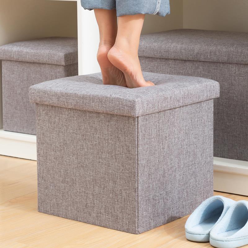 Ghế đẩu lưu trữ có thể ngồi trên sofa nhỏ trong nhà của mọi người Hộp giày đa chức năng hình chữ nhật sáng tạo <