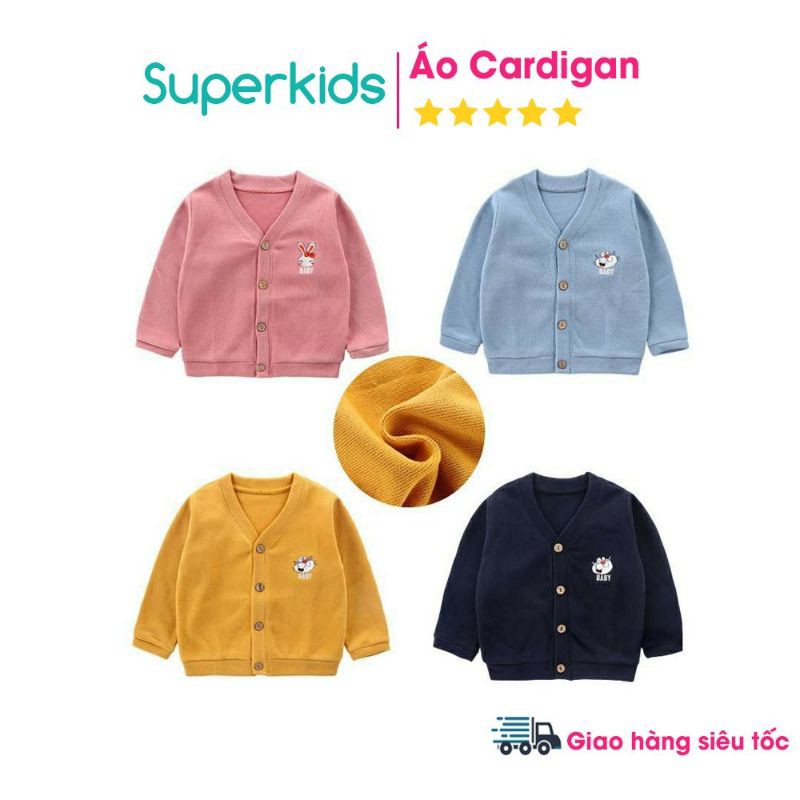 Áo cardigan thêu con vật cho bé 8-18kg , QATE530, quần áo trẻ em