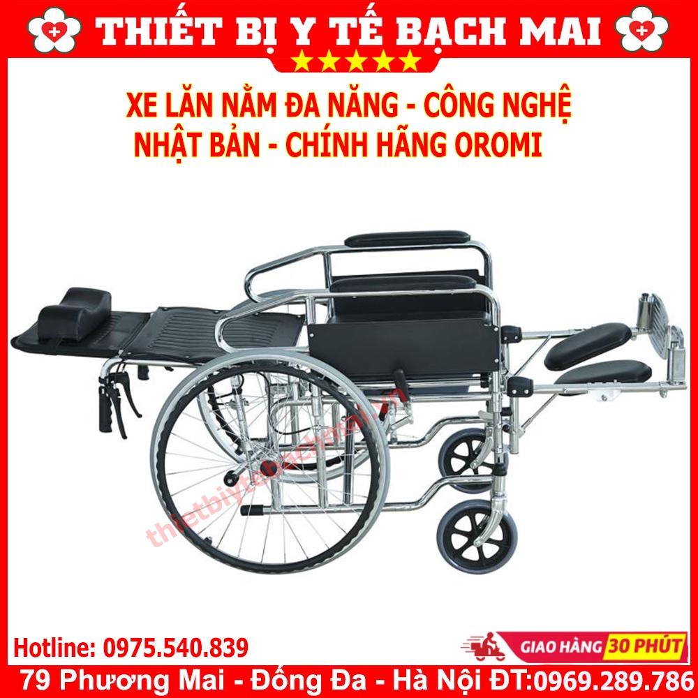Xe Lăn Nằm Đa Năng - Công Nghệ Nhật Bản - Chính Hãng Oromi