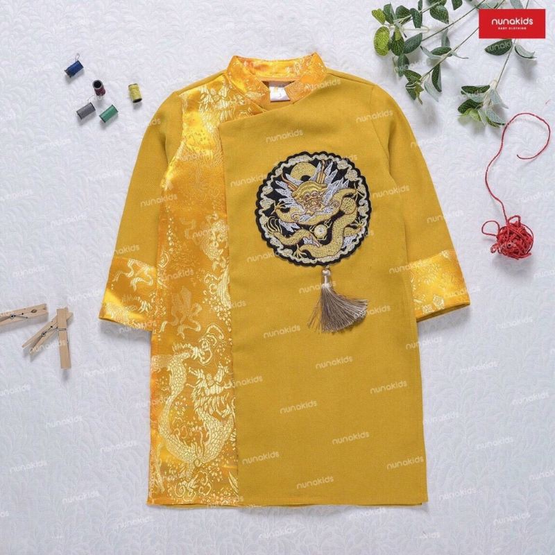 Áo dài Khánh tròn hình Rồng cao cấp size 9-30kg
