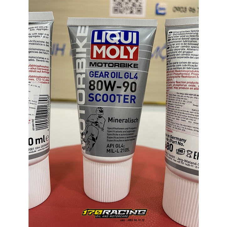 Nhớt Hộp Số, Nhớt láp Xe Tay Ga LIQUI MOLY MOTORBIKE GEAR OIL GL4 80W90 SCOOTER Dung Tích 150 ML