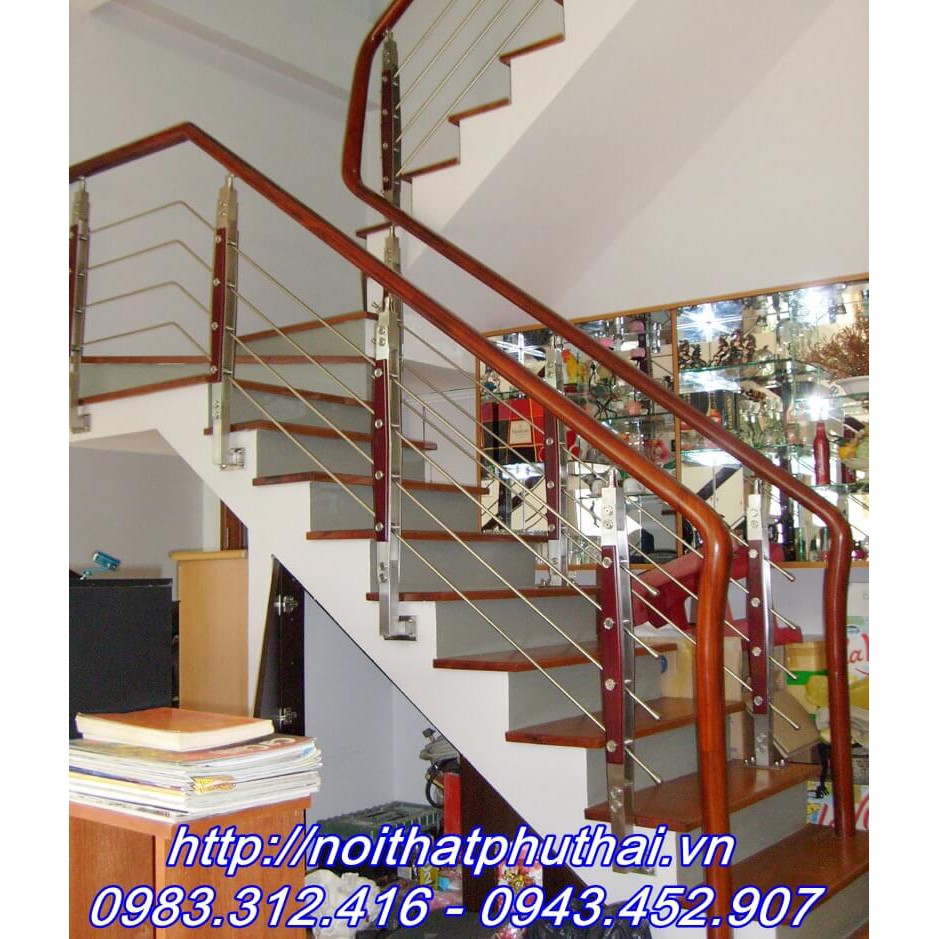 Thi công lan can cầu thang inox cho nhà phố