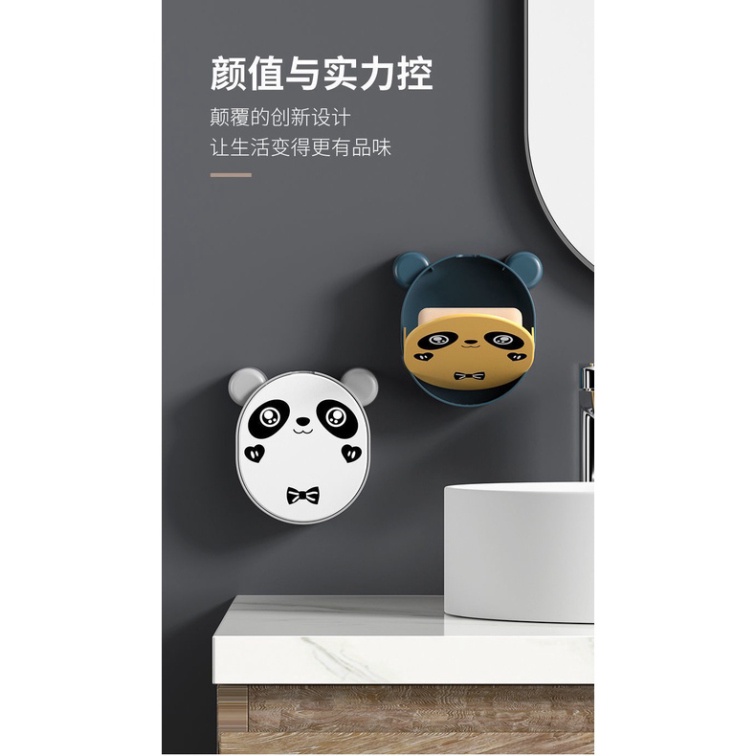Hộp Đựng Xà Phòng Dán Tường Hình Gấu Trúc - Kệ Đựng Xà Bông