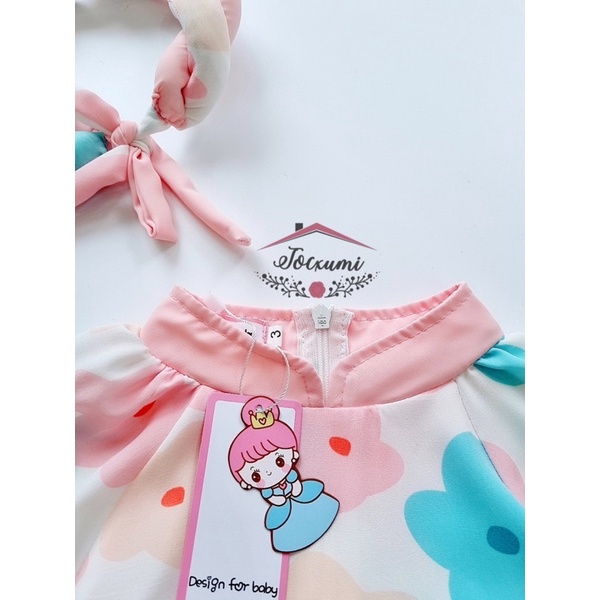 Set áo dài cách tân hoa đào ngọt ngào siêu iu mát mịn - Tocxumi