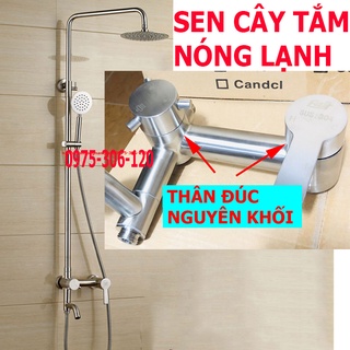 (CÂY SEN TRÒN NƯỚC MẠNH) Bộ Sen Cây Tắm Đứng Nóng Lạnh INOX 304 N1006 Fotar và tay sen tắm và dây sen