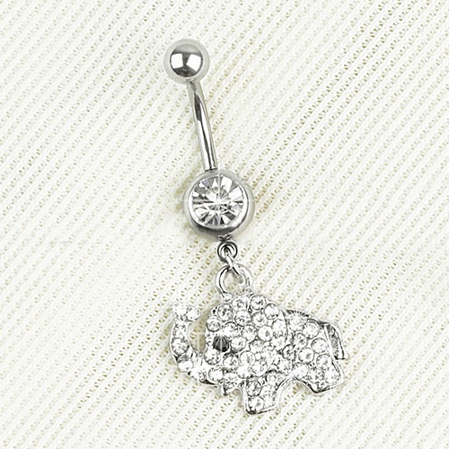 Khuyên rốn gắn phụ kiện hình voi đính đá cá tính cho nữ