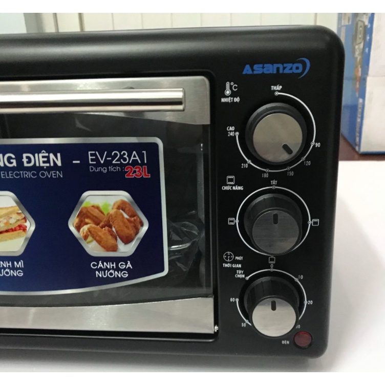 Lò Nướng Điện Đa Năng Asanzo 23 Lít, Công Suất 1200W Asanzo EV-23A1 Nướng Nhanh Thức Ăn( Hàng Chính Hãng Bảo Hành 12 Thá