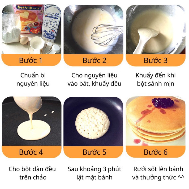 Bột làm bánh pancake morinaga làm bữa phụ cho bé 600g