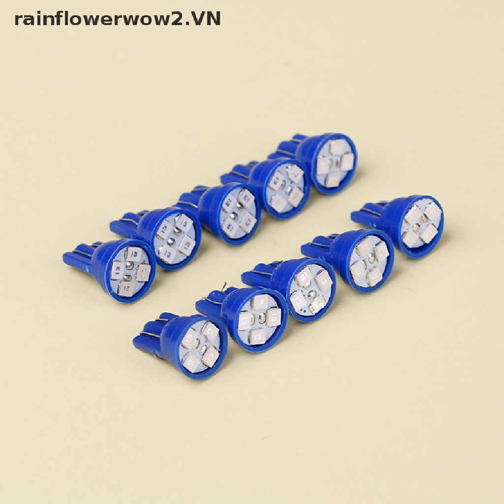 Bộ 10 Đèn LED T10 4-SMD W5W 194 2825 Ánh Sáng Xanh
