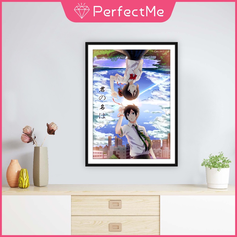 Tranh đính đá 5D hoạ tiết hoạt hình Your Name DIY 30*40cm