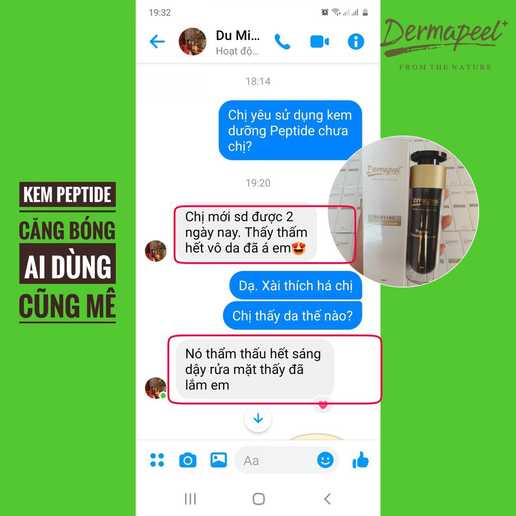 Kem dưỡng Dermapeel Peptide – DA CĂNG BÓNG - TRẮNG SÁNG - LÀM DỊU SAU PEEL DA Chống lão hóa da Hàn Quốc 50ml | BigBuy360 - bigbuy360.vn