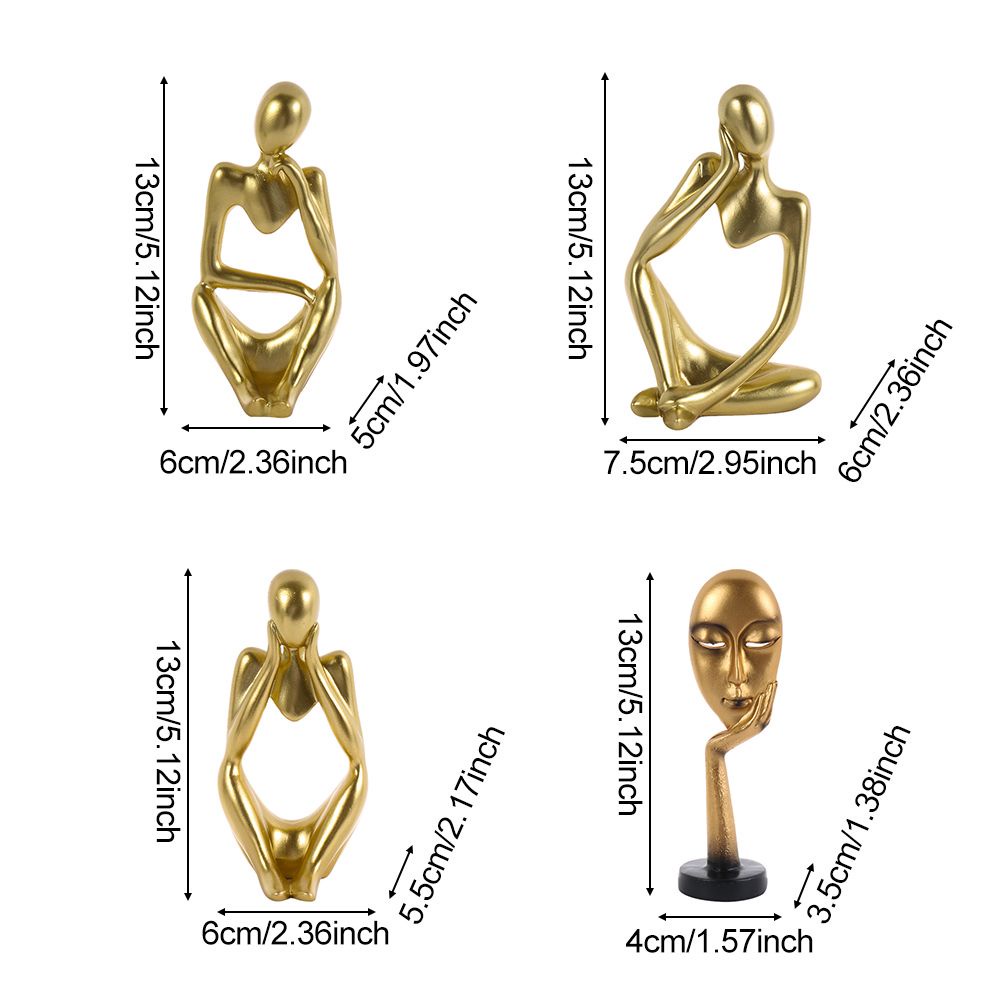 Mô hình tượng điêu khắc nghệ thuật bằng nhựa resin phong cách Bắc Âu hiện đại dành cho trang trí nhà cửa/văn phòng