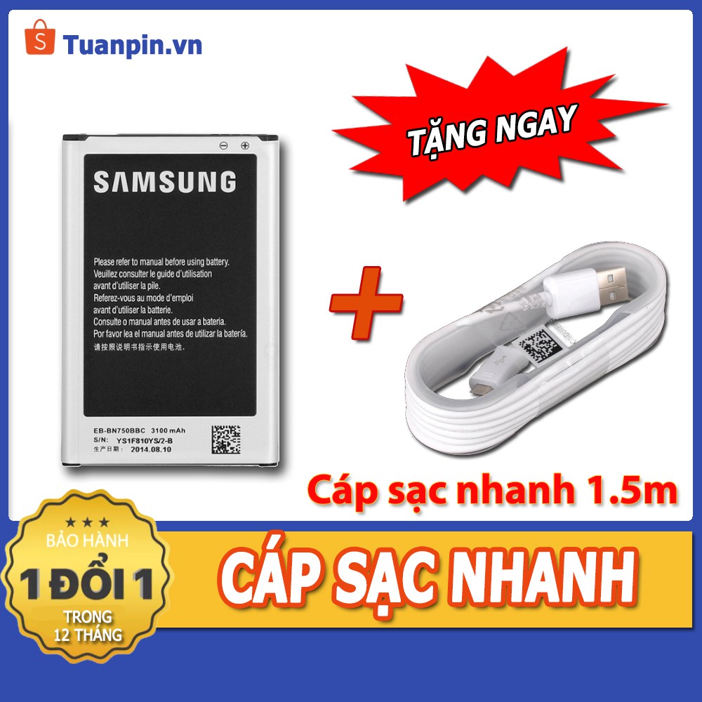 Pin Samsung Galaxy NOTE 3 [ Cao cấp - Dùng thử 7 ngày ] - Bảo hành 12 tháng