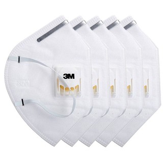 Combo 5 khẩu trang 3m 9001v trắng có van lọc khí 1 chiều - khẩu trang chống bụi pm2.5
