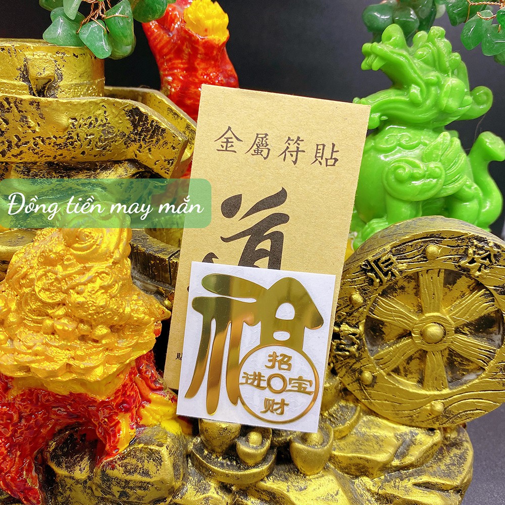 Miếng dán đồng tiền may mắn linh phù linh phù dán điện thoại, máy tính bảng, máy tính ...