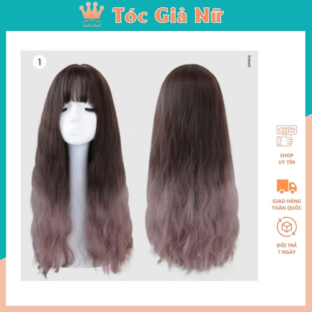 Tóc giả nữ nguyên đầu xù dài omber , 60cm, 8174, tặng kèm lưới trùm tóc wig.