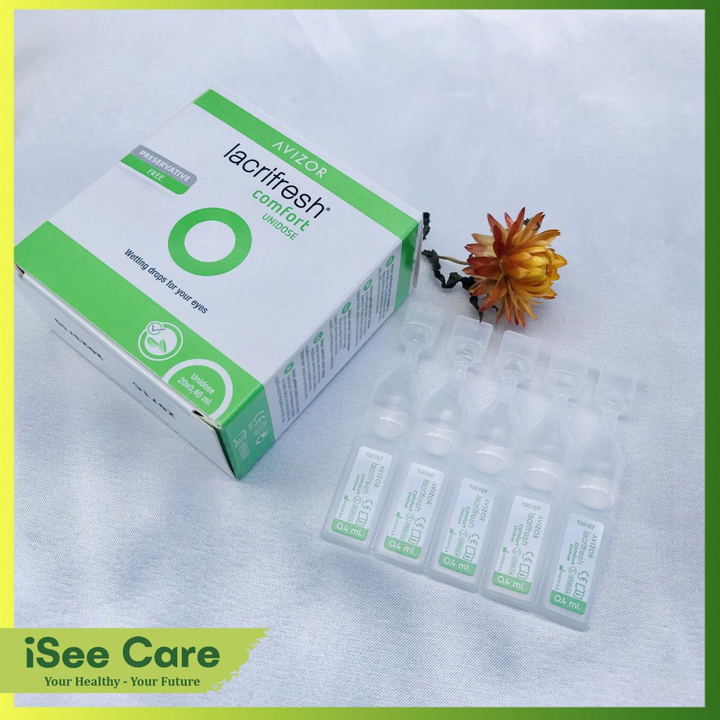 Nước nhỏ mắt không chất bảo quản Avizor Lacrifresh Comfort Unidose dạng tuýp