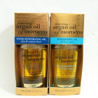 Tinh Dầu dưỡng tóc OGX Renewing Argan Oil of Morocco Penetrating Oil và Extra Penetrating Oil 100ml