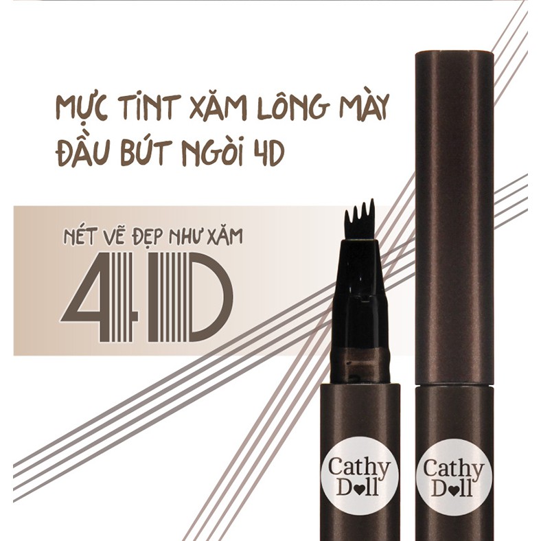 Bút xăm mày Cathy Doll Real Brow 4D Tattoo Tint Tip cho lông mày hoàn hảo như thật | BigBuy360 - bigbuy360.vn