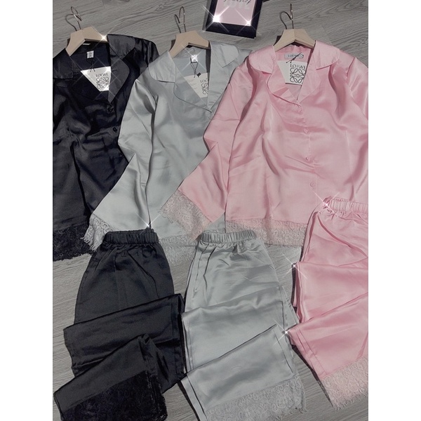 Bộ pijama lụa pha ren cao cấp hàng QC | BigBuy360 - bigbuy360.vn