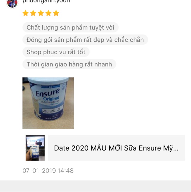 Sữa Ensure Mỹ 397gram mẫu mới date 2023(sẵn hàng)