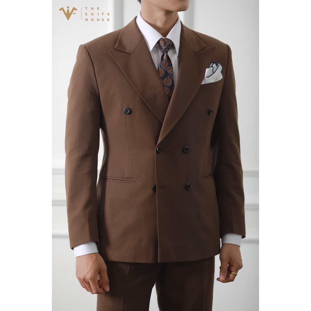 Bộ vest nam nâu đậm 2T6K, suits sartorial chất cashmere The Suits House