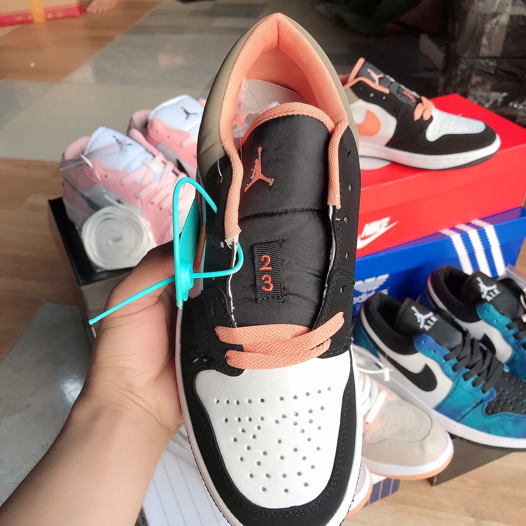 Giày thể thao jd1 peach cổ thấp, giày sneaker nâu đen cổ thấp nam nữ hàng cao cấp