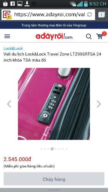 Vali Lock&Lock chính hãng Travel Zone LTZ994TSA 20 inch có khóa TSA