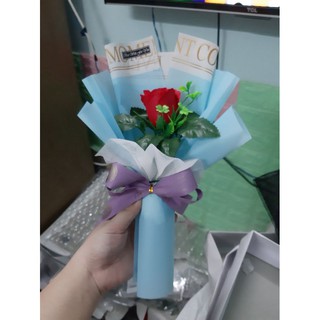 bó hoa sáp 1 bông xòe dễ thương