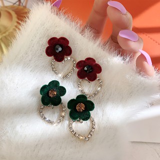 Bông Tai Bạc 925 Hình Hoa / Trái Tim Phong Cách Retro Cho Nữ