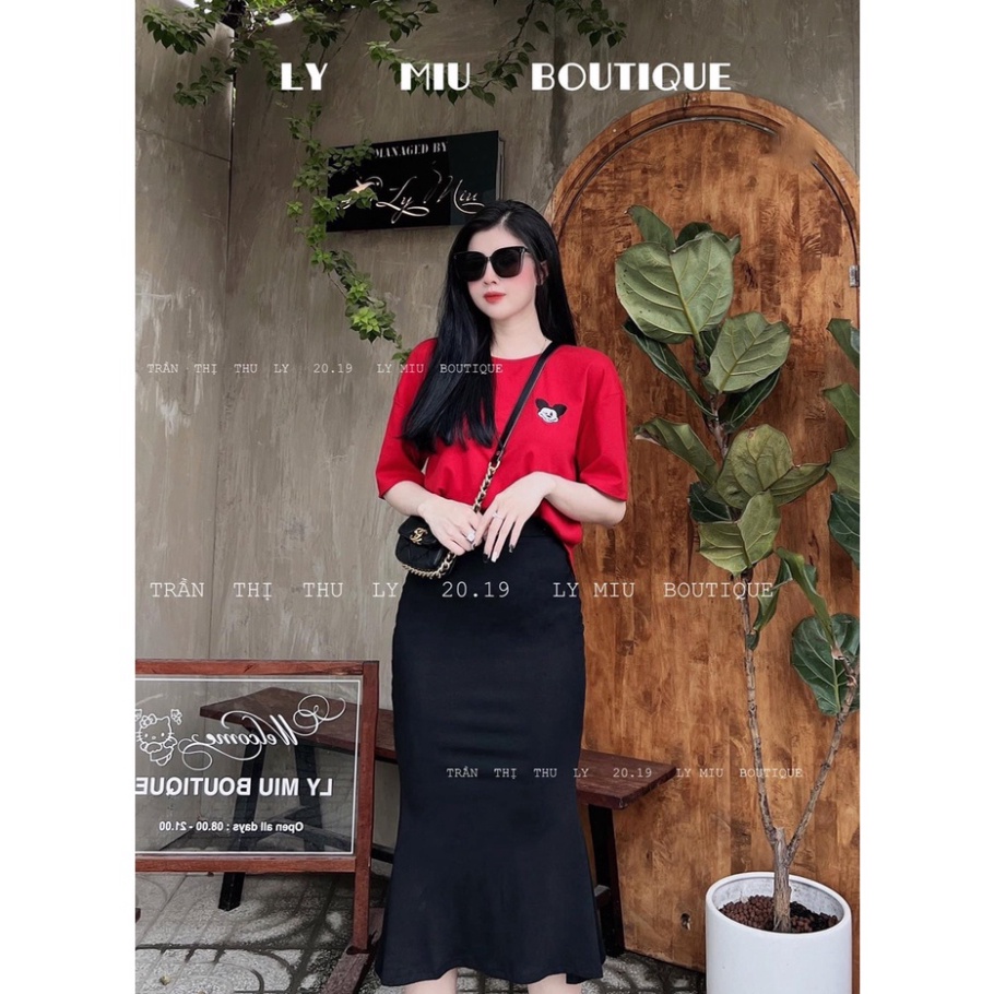 Set chân váy xòe đuôi cá áo thun đỏ mickey TH216 0322