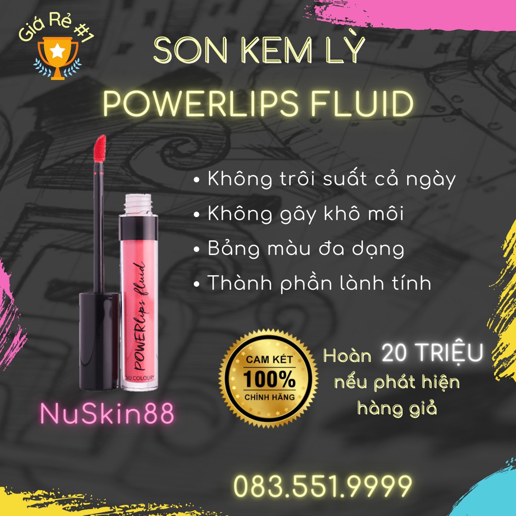 [ CHÍNH HÃNG 100% ] SON LỲ POWERLIPS FLUID