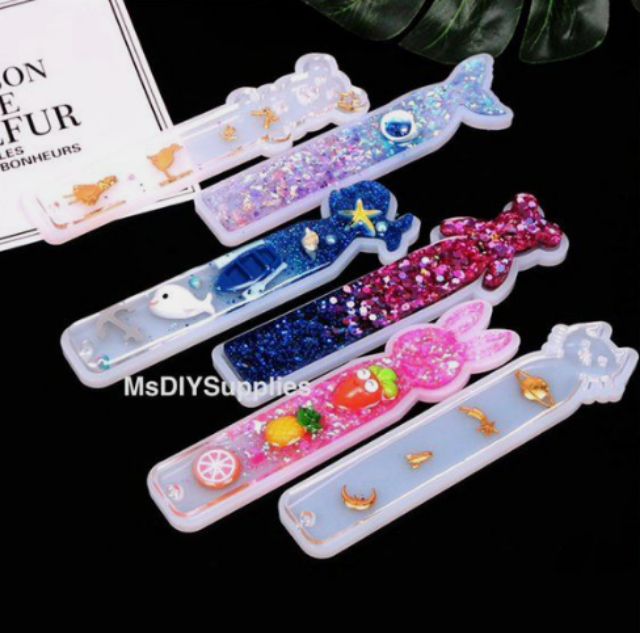 Khuôn silicon tự làm bookmark sáng tạo trong Resin,Jesmonite.