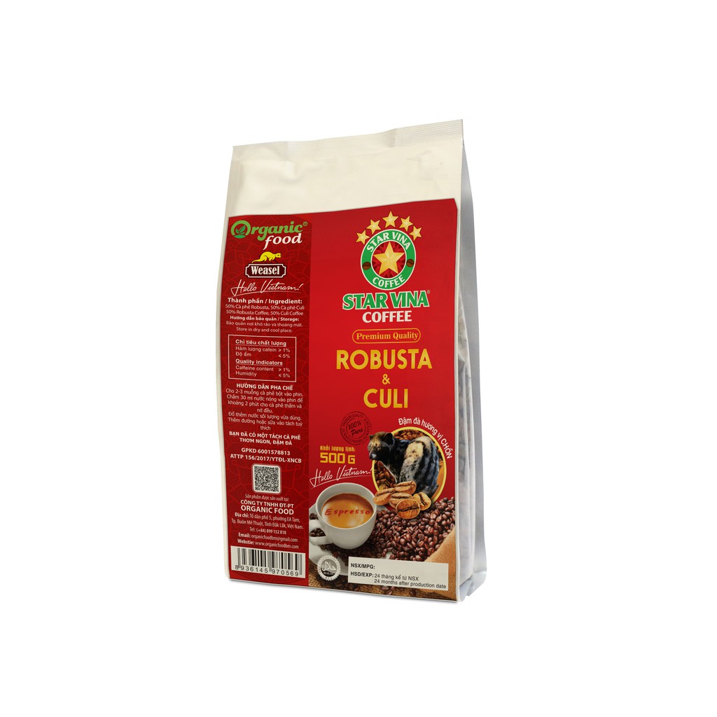 Cà Phê Mix Robusta & Culi Rang Xay Mộc Nguyên Chất 100%