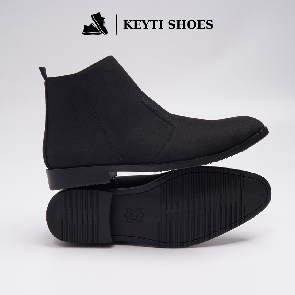 Giày Chelsea Boots Classic da lộn, cổ khóa, đế khâu chắc chắn