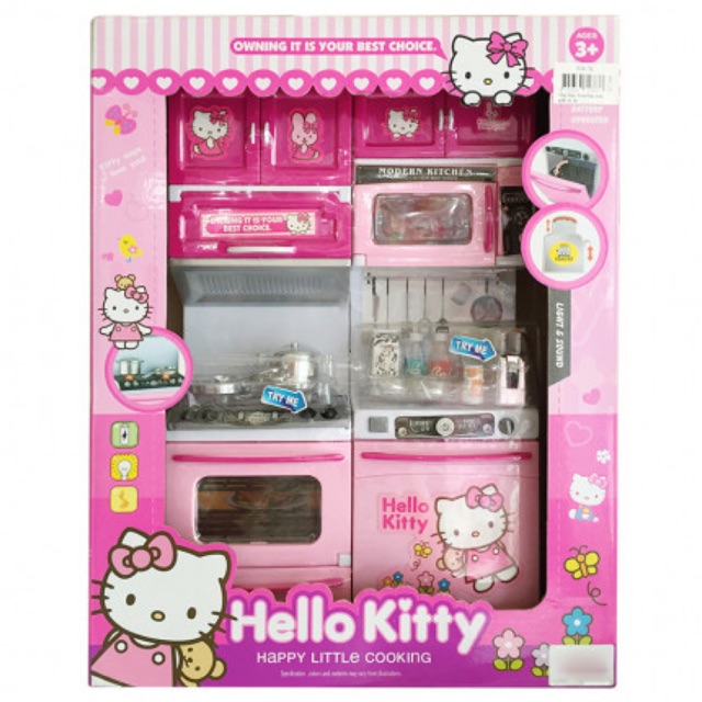 Hộp đồ chơi kệ bếp cho bé hình Kitty sử dụng pin 918-7