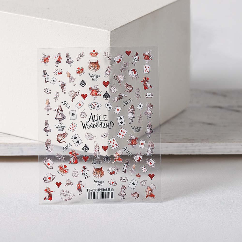 OCEANMAP Miếng Dán Trang Trí Móng Tay 5D Màu Trắng Đen Độc Đáo