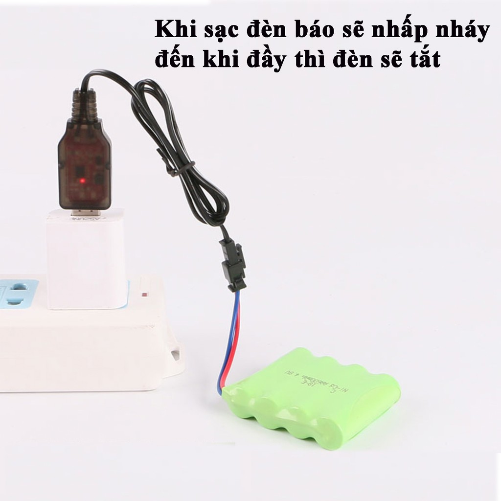 Dây sạc pin 4.8V xe điều khiển từ xa cắm cổng USB