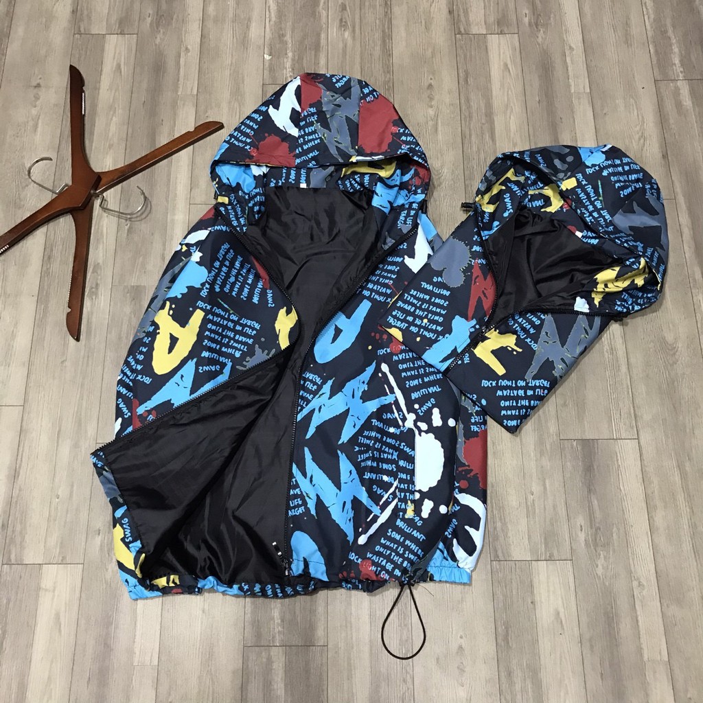 (Loại dày ) Áo khoác dù 3D ngoại màu phối.