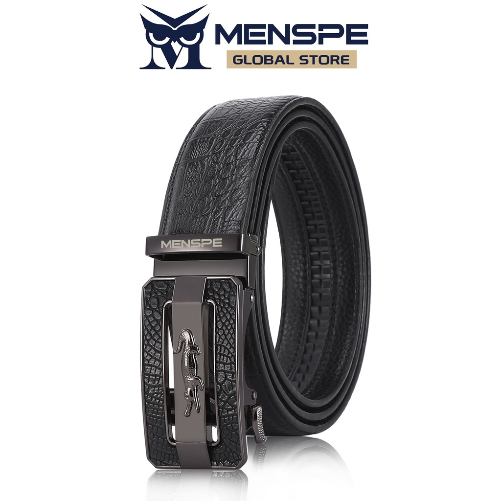 MENSPE Thắt Lưng Nam Da Màu Đen Khóa Tự Động Kiểu Hàn Quốc Cá Tính Cho